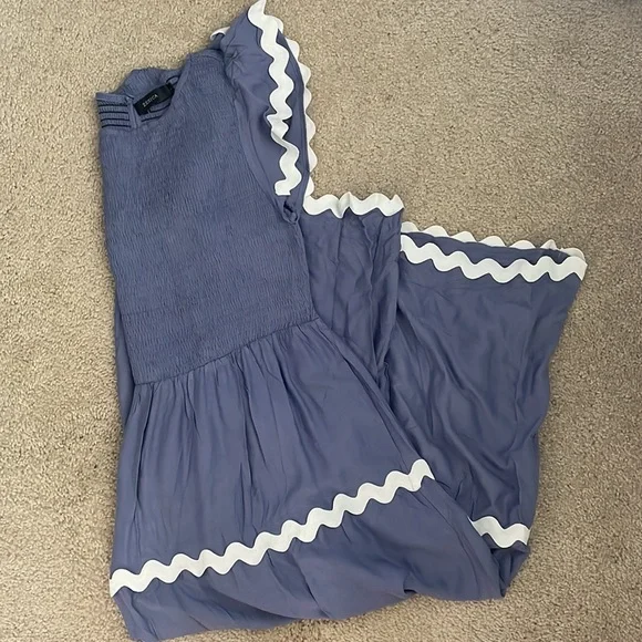 ZESICA Women's Summer Flutter Short Sleeve Smocked Maxi Dress - Picture 10 of 13